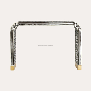 Table console d'entrée florale avec incrustation d'os Tables console élégantes pour la décoration intérieure - Product Image 2