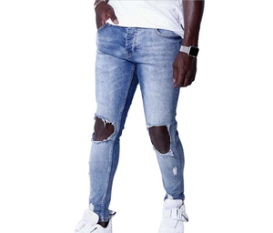 Jeans en denim brut de haute qualité pour hommes, pantalon droit en coton rigide, fournisseur d'exportation - Product Image 3