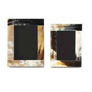 Cadre photo incrusté de corne de buffle fait à la main motif linéaire table salon cadre en corne de bureau salon décoration de la maison et du bureau - Product Image 3