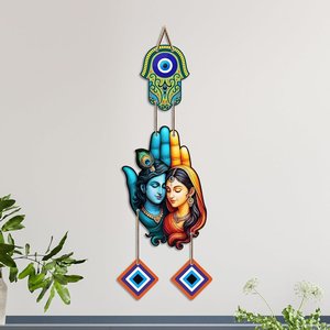 Décoration murale Radha Krishna Contre le mauvais œil Nazar Suraksha pour la maison, la chambre, le temple, le bureau - Product Image 1