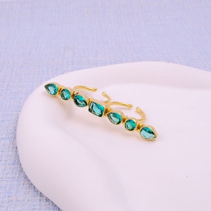 Ajustable Boho Chic hecho a mano apatita cuarzo piedras preciosas anillos para mujeres chapado en oro con joyería hecha a mano proveedor al por mayor - Product Image 4