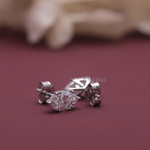 IGI Certified Lab Grown Diamond Marquise Cut Solitaire Stud <b>Earrings</b> in 9K White / Rose & Yellow Gold 6-Prong Diamond <b>Earrings</b> - Product Image 2