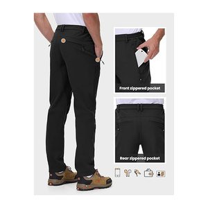 Pantalon de ski pour homme doublé en polaire, résistant à l'eau, pour la randonnée, l'hiver, les activités de plein air, pantalon softshell isolé, chaud, pour le snowboard, pour les températures froides - Product Image 4