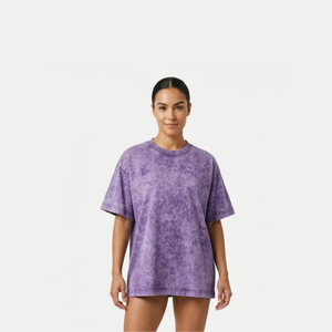 Camiseta con efecto acid wash más vendida para mujer, de buena calidad, estilo vintage de verano, color sólido, para uso diario. - Product Image 6