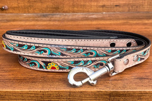 Accessoires personnalisés pour animaux de compagnie Laisse en cuir pour chien usiné à la main avec poignée rembourrée confortable Laisse personnalisable en cuir véritable pour animaux de compagnie - Product Image 2