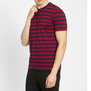 Comfortable Summer Clothing Men's Striped Cotton T-Shirt <b>Short</b> Sleeve O-Neck Regular Fit Casual Wear T Shirt For Men - Product Image 3