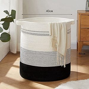 Cotton Rope Storage Basket for Nursery <b>Laundry</b> Woven Baby Hamper Organizer Kids Toy Bin Baby Gift Basket for Home Storage - Product Image 2