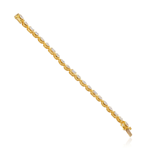 4.63 Ct 14K Yellow <b>Gold</b> Lab Grown Diamond Tennis Bracelet Multi Shape Diamond Bracelet Fine Jewelry Wholesale - Product Image 2