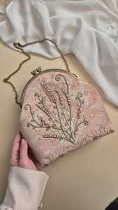 Embroidered Party Bag Custom Jewelry Gift Storage <b>Top</b> Quality Indian packaging Fashion Hand Bags for Woman & Girls - Product Image 6