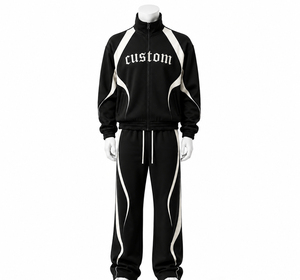 Custom Logo <b>Hoodie</b> Tracksuit Men Full <b>Zip</b> Breathable Polyester Casual Jogger Set Autumn Sport Wear Front Print Side <b>Pockets</b> - Product Image 1