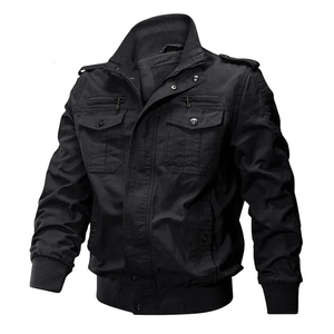 Men's Vintage Canvas Quilted <b>Jacket</b> Solid Color Long Sleeve Stand Collar Zipper Slim Fit Autumn Casual Outerwear - Product Image 3
