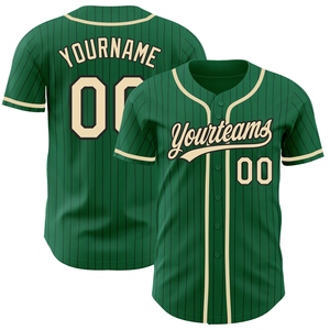 Maillot de baseball authentique OMMIZ INDUSTRY personnalisé noir et rose à rayures vertes, le plus vendu en gros - Product Image 1