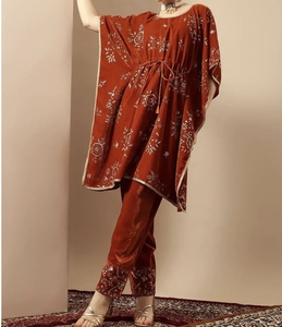 Beautiful New Handmade Flared Dubai <b>Kaftan</b> Traditional Islamic Women's Saudi Arabian Abaya Spring Polyester Breathable Midi V - Product Image 5