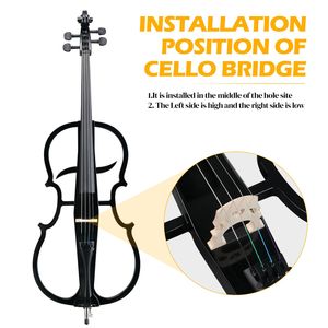 Custodia Professionale per Violoncello Elettrico 4/4 Full Size con Archetto, Resina, Auricolari, Cavo di Collegamento, Fondo e Fasce in Tiglio, Ebano - Product Image 2