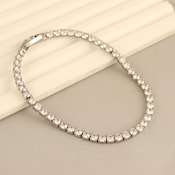 Pulsera de circonia cúbica plateada, joyería de la amistad, pulsera delicada con piedras preciosas, joyería de moda para mujer, para regalo. - Product Image 5