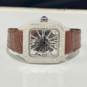 Reloj Splendid Diamond para Hombre, Analógico de Cuarzo, Caja de Lujo, Moissanita, Números Romanos, Cierre Oculto, Cristal de Zafiro de 28 mm, Movimiento ETA - Product Image 1