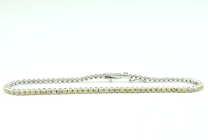 Pulsera de tenis de plata de ley hecha a mano con diamantes amarillos, joyería de lujo para mujer, certificada por terceros, para bodas y San Valentín - Product Image 2
