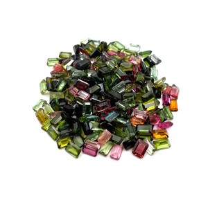 Turmalina Natural, Corte Octogonal, Facetada, Piedras Sueltas, Turmalina Multicolor, Piedras Calibradas de 4 mm y 6 mm, Piedras Preciosas Sueltas al por Mayor - Product Image 3