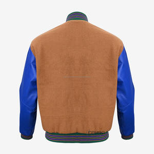 Vestes de baseball décontractées et ajustées en laine pour hommes avec manches boutonnées en cuir Veste de baseball universitaire pour hommes OEM - Product Image 2