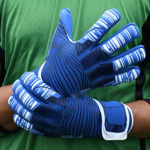 Gants de football de haute qualité en latex allemand respirant, antidérapants, avec fermeture à boucle réglable, protection UV complète des doigts - Product Image 4