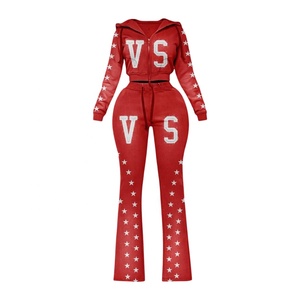 OEM Women's Winter Eco-Friendly Quick Dry Distress Embroidery <b>Short</b> Knee-Length Sweatpants <b>Jogger</b> Tracksuit Streetwear Zipper - Product Image 2