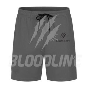 Shorts de sport pour homme BLOODLINE, rouge, séchage rapide, taille mi-haute, taille élastique, décontracté, camouflage, enduit PU, style Bermuda - Product Image 4