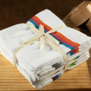 100% Cotton Eco-Friendly Woven Striped Quick-Dry Custom <b>Label</b> Machine Washable Square <b>Kitchen</b> Towels From Tamil Nadu - Product Image 1