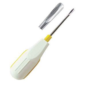 Élévateur dentaire à manche en plastique blanc, élévateur chirurgical en acier inoxydable, instrument orthodontique de précision - Product Image 1