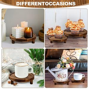 Ensemble de supports décoratifs en bois massif pour buffet, présentoirs en bois pour aliments, boîtes pour mariage, réceptions, traiteur, hôtel, vente en gros - Product Image 3