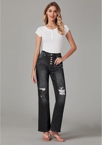 Achetez des jeans bootcut pour femmes Abdul Royal World Export, en coton, coupe classique, style vintage, soldes, prix abordable - Product Image 3