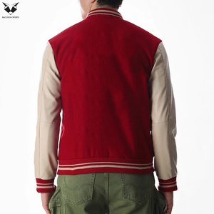 Custom Logo Durable Real Varsity Jacket, Solid Color Fashion Outerwear Factory Price Men's High Street Collage Varsity Jackets - Product Image 2