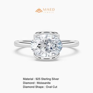 925 <b>Sterling</b> <b>Silver</b> Round Moissanite Engagement Ring mossonite Diamond Bridal Jewelry Women USA Luxury Ring Gift <b>Wedding</b> <b>Band</b> - Product Image 6