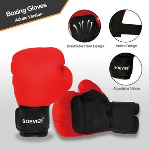 Gants de boxe en cuir PU de qualité supérieure 10oz 12oz pour l'entraînement et la combat sur sac de frappe pour adultes - Product Image 2