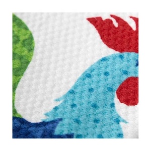 Cute Rooster bordado Puffy 100% algodón orgánico GOTS certificado proveedores indios fiable respetuoso con el medio ambiente polar toallas de cocina - Product Image 3