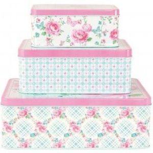 Shabby Chic Floral Metal <b>Storage</b> Box Set Decorative Tin Container for <b>Kitchen</b> Biscuits Sweets Organizer Wholesale Gift Box Jars - Product Image 1