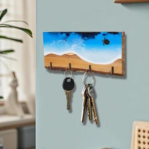 Modern Cute <b>Wooden</b> Wall <b>Coat</b> Rack with 4 <b>Hooks</b> Entryway Clothing Organizer Eco-Friendly Wall Mounted Home Decor - Product Image 2