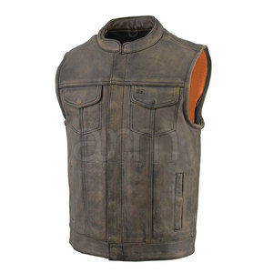 Chaleco de Cuero Transpirable a Precio Razonable, Chaleco de Cuero para Uso en Exteriores, Chaleco de Cuero Ligero para Hombre al por Mayor - Product Image 3