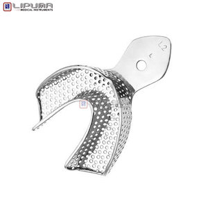 Bandeja de Impresión Dental de Calidad Premium con Borde en L Perforado Inferior D de Acero Inoxidable Reutilizable y Autoclavable para Ortodoncia - Product Image 3