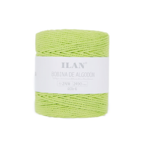 Bobina di cordoncino di cotone Ilan 2 mm verde 250 g per lavori artigianali - Product Image 1