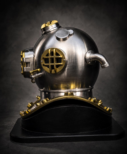 Casco de Buceo Vintage Mark V con Acabado Plateado, Casco de Buceo en Aguas Profundas, Decoración Náutica para el Hogar, Oficina, Bar, Restaurante, Hotel - Product Image 3