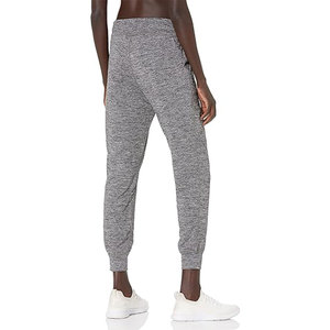 Women's High Waist Drawstring <b>Pants</b> Solid Gray Knitted Loose Fit Ankle-Length Casual Joggers With Pockets - Product Image 5