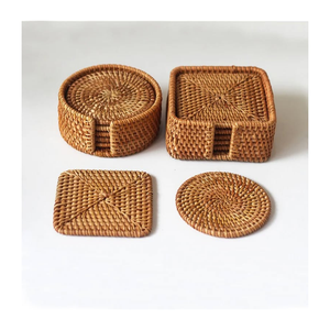 Sous-verre en bambou tissé vietnamien naturel, fait main, écologique, durable, design bohème, accessoire de table - Product Image 2
