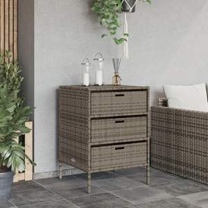 Armadietto per Patio in Rattan grigio 21.7 \ "x23.2 \" x31.5 \" - Product Image 3