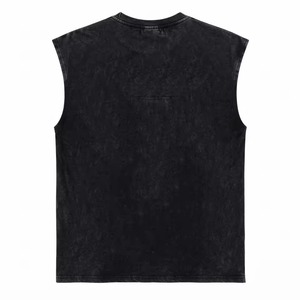 Custom Trendy <b>Vintage</b> Graphic Printed <b>Tank</b> <b>Top</b> 100% Cotton Jersey Eco Friendly Fabric Sleeveless T Shirt Unisex OEM Wholesale - Product Image 2