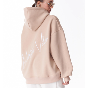 Sudadera con Capucha Extra Grande para Mujer, con Logotipo Personalizado, de Algodón Tejido, Hombros Caídos, Estilo Casual, para Otoño - Product Image 4