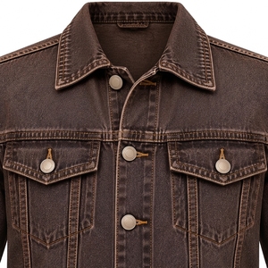 Chaqueta vaquera vintage personalizada para hombre, estilo clásico de camionero, con botones y cuello vuelto. - Product Image 6