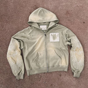 Sudadera con Capucha Negra Extra Grande, Estilo Vintage, de Felpa de Algodón Grueso, Transpirable, Ropa Urbana de Invierno para Hombre - Product Image 1