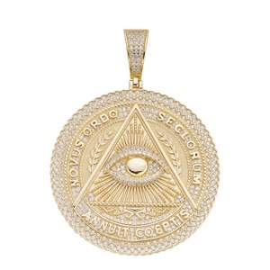 New Wholesale Pendant <b>Necklace</b> Hip Hop Sterling <b>Silver</b> Gold Plated 3a Zircon Iced Out Pendant <b>for</b> <b>Men</b>. - Product Image 6