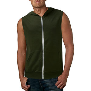 Débardeur de sport OEM de haute qualité, sans manches, pour musculation, gilet ajusté, chemise à capuche de musculation, basiques en coton mélangé - Product Image 1