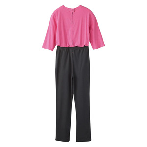 <b>Women</b> Scrub Set Pink Polka Dot Top Black Pants Knitted Cotton Blend Drawstring Waist Side Pockets Hospital Uniform - Product Image 5